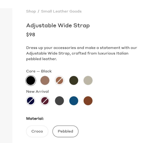 Cuyana Adjustable Wide Strap in Black Pebbled Leather EUC - Picture 9 of 9